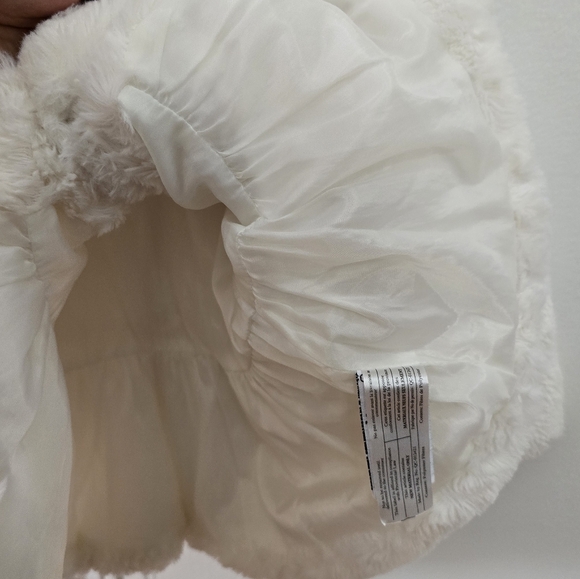 Calvin Klein Jeans White Pea Coat Plush Faux Fur - Picture 7 of 8